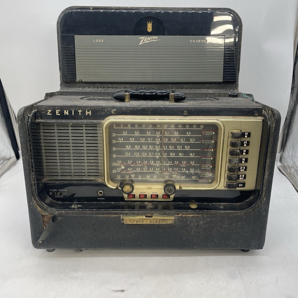 ZENITH Trans Oceanic Wave Magnet Tube Radio. H500 Untested/For Parts